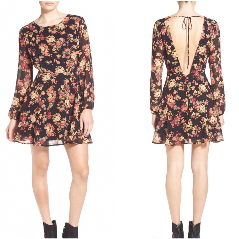 Sun & Shadow Long Sleeve Floral Dress